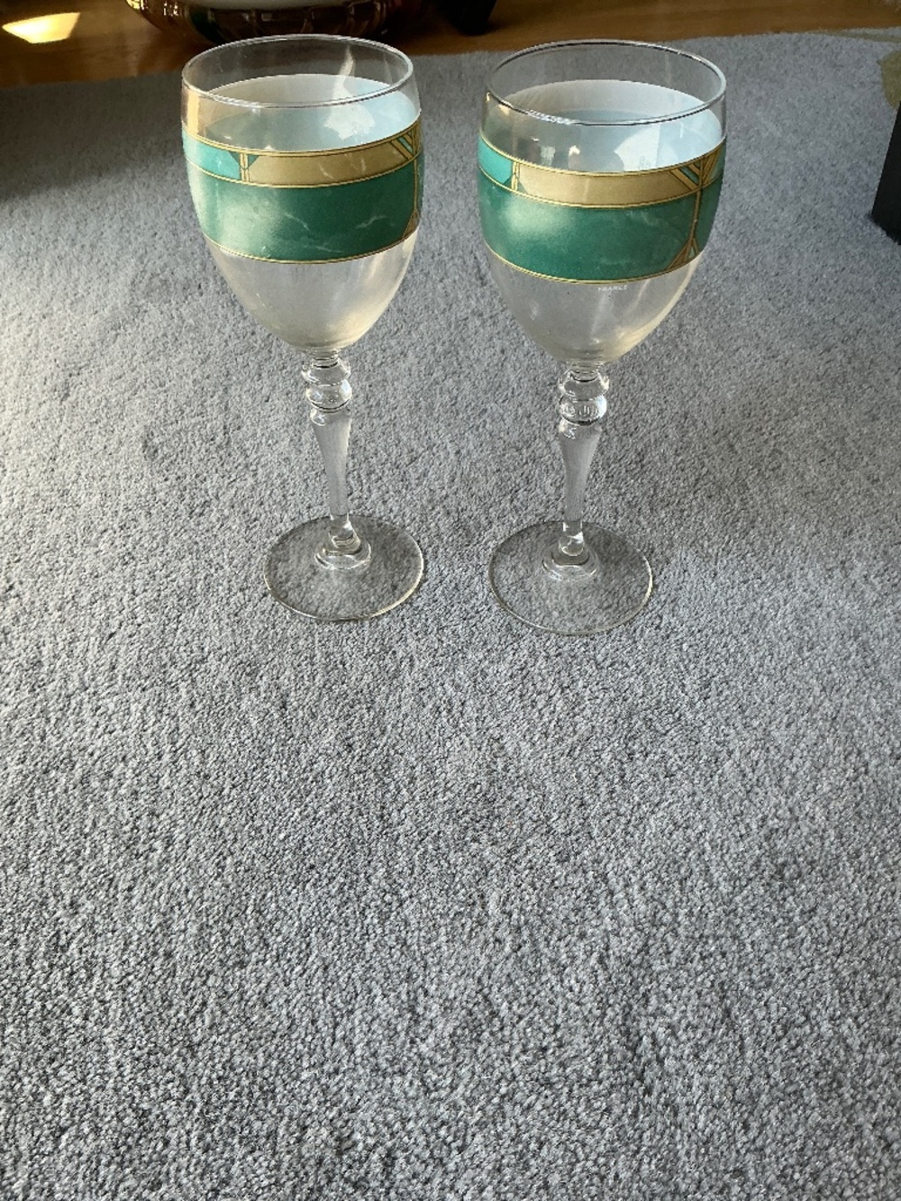 Vintage Luminarc Cortina wine glasses, a pair